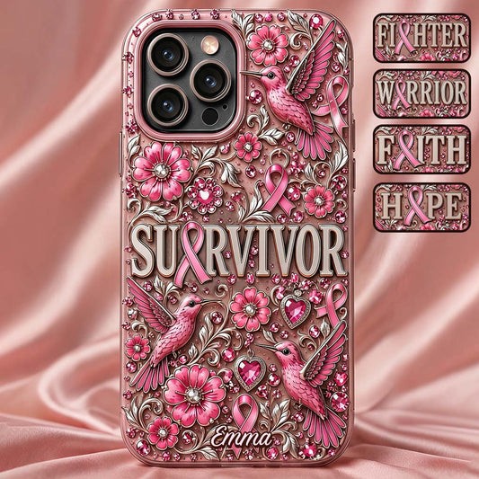 Sensibilisation au cancer du sein - Coque de téléphone personnalisée pleine impression
