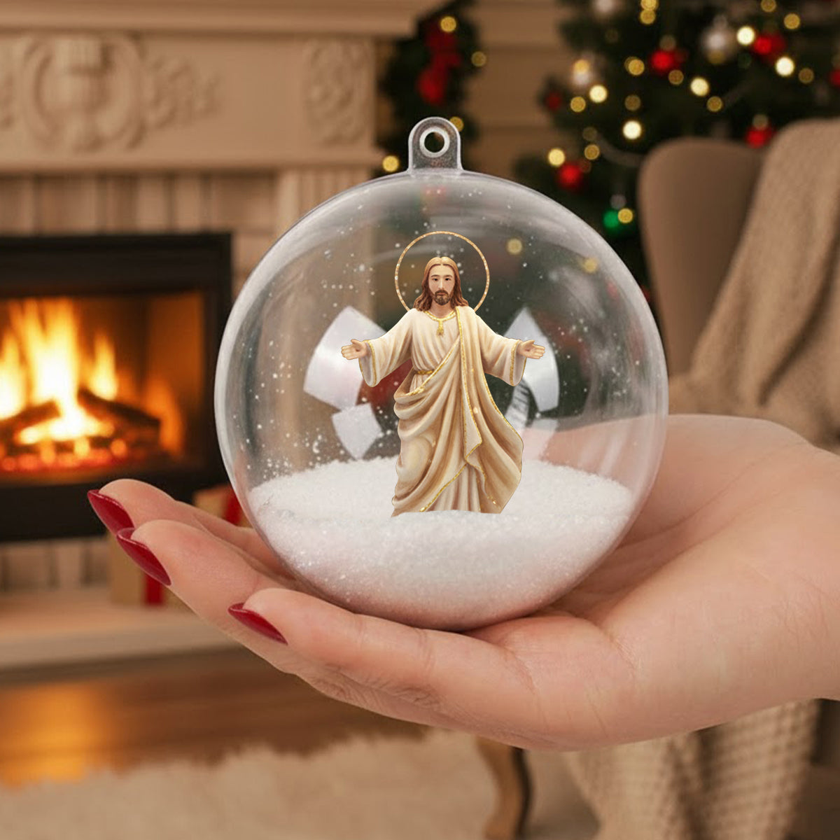 « Arrêtez et sachez que je suis Dieu » - Boule à neige chrétienne personnalisée avec nœud