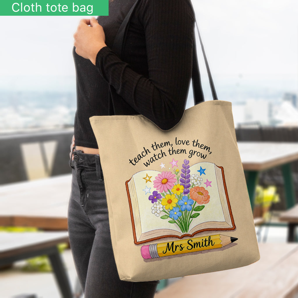 Teacher Gifts Boho Kraft - Personalized Teacher Tote Bag