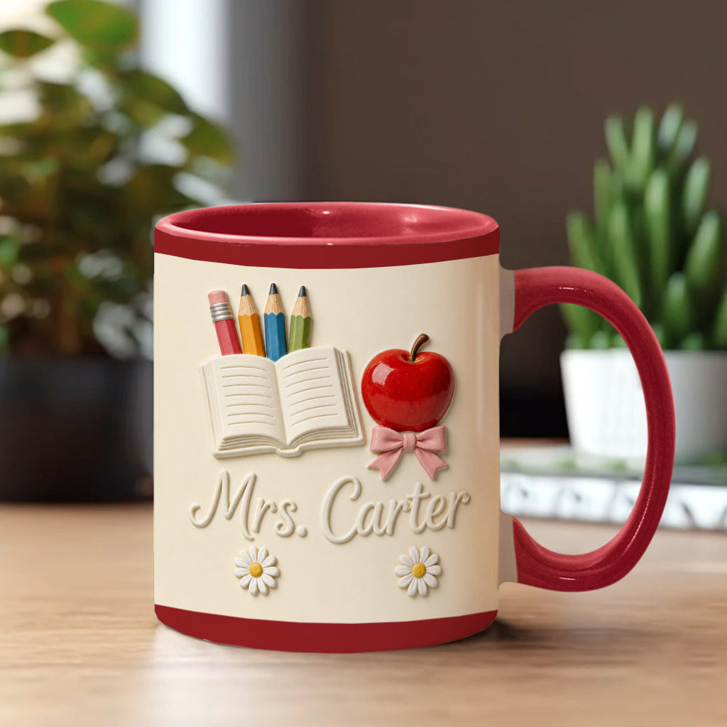 Teacher Gifts - Personalized Teacher Accent Mug