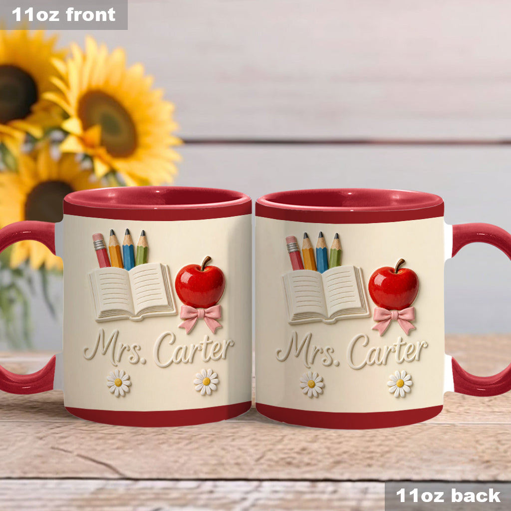 Teacher Gifts - Personalized Teacher Accent Mug