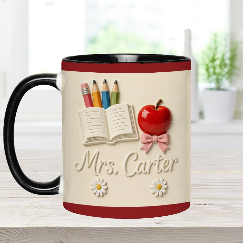 Teacher Gifts - Personalized Teacher Accent Mug