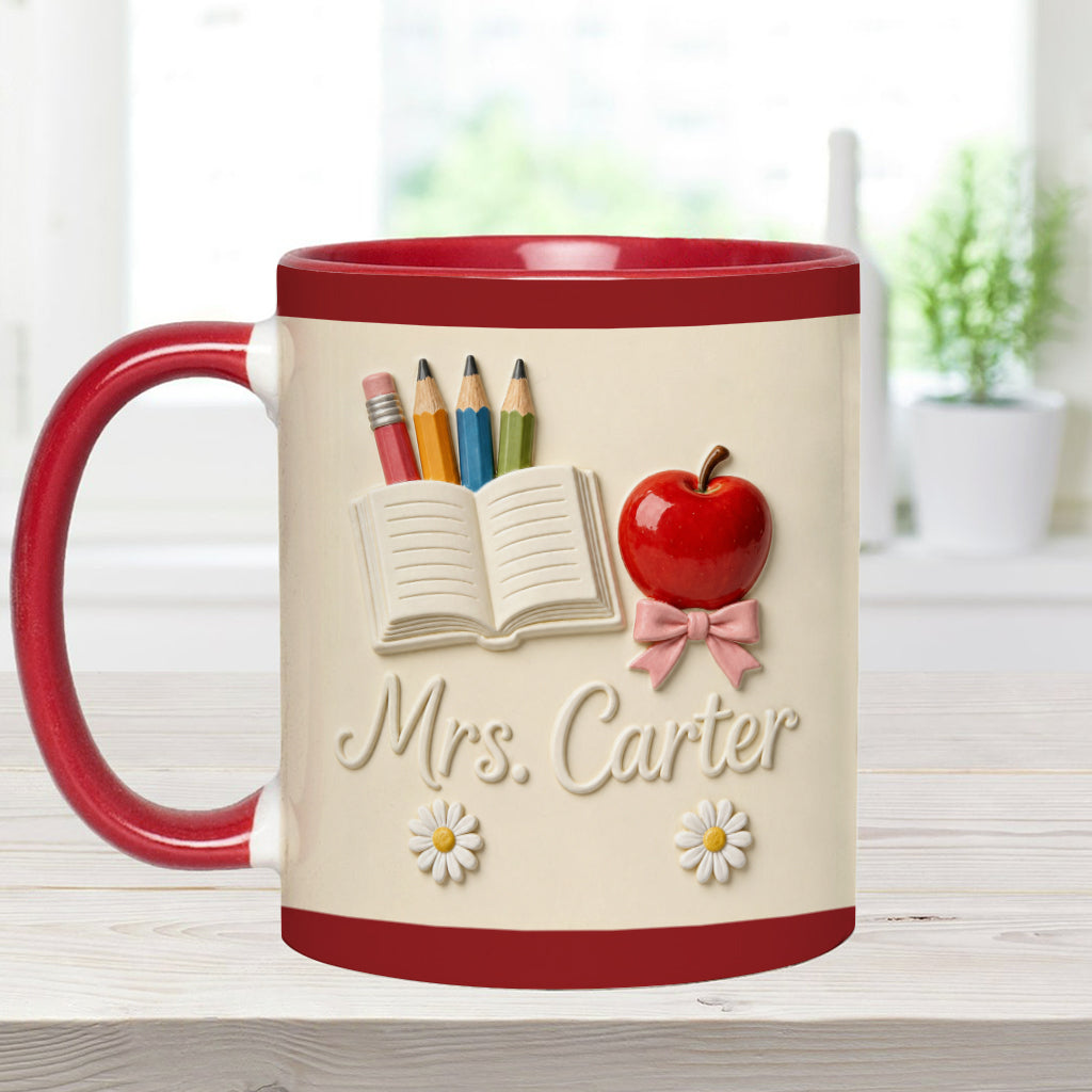 Teacher Gifts - Personalized Teacher Accent Mug