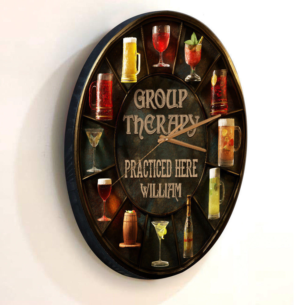 Group Therapy - Personalized Wine Wall Clock