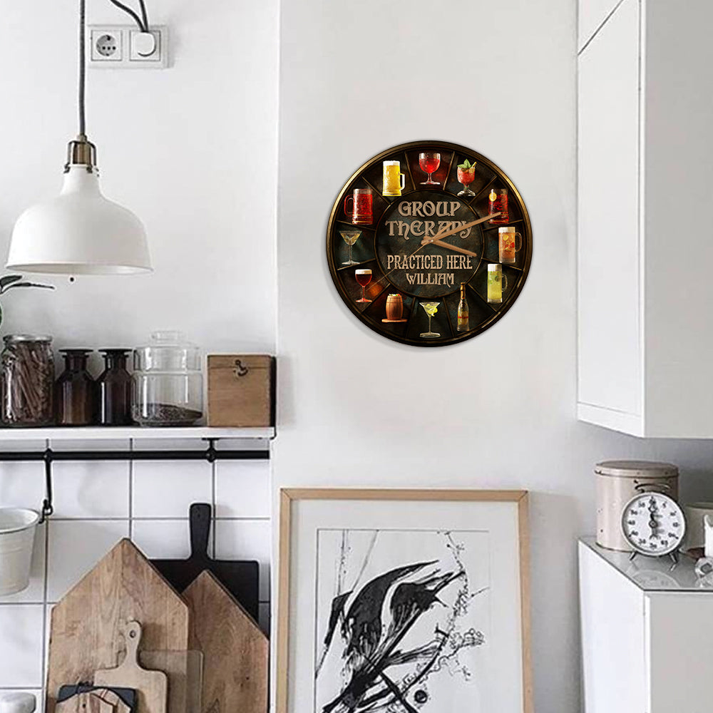 Group Therapy - Personalized Wine Wall Clock