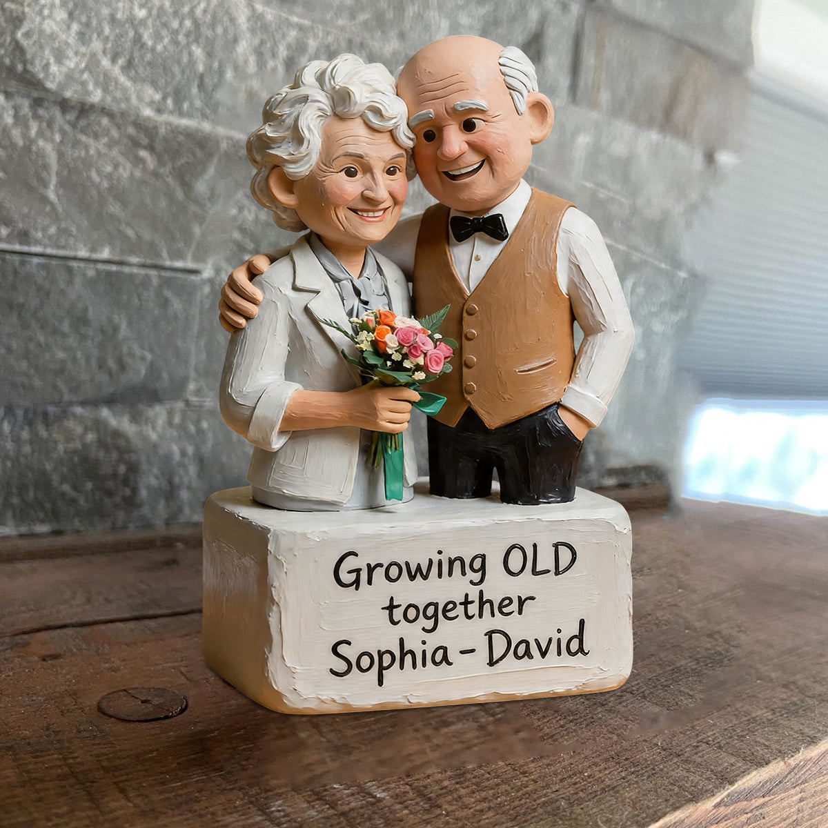Je t'aime - Plaque en bois personnalisée en forme de couple