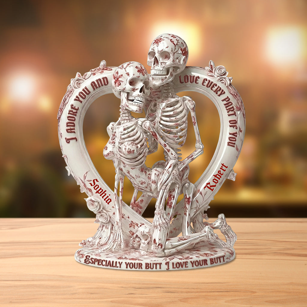 Toile de Jouy Squelette - Plaque acrylique personnalisée en forme de crâne