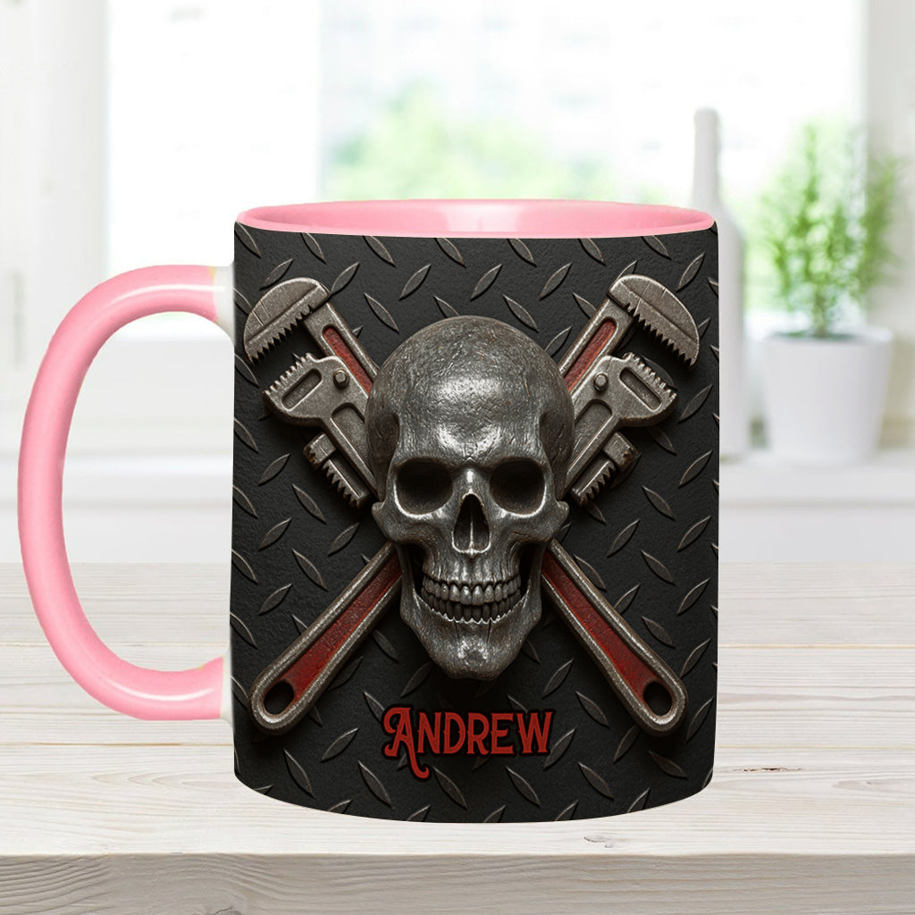 Cool Skeleton Plumber Gift - Personalized Plumber Accent Mug