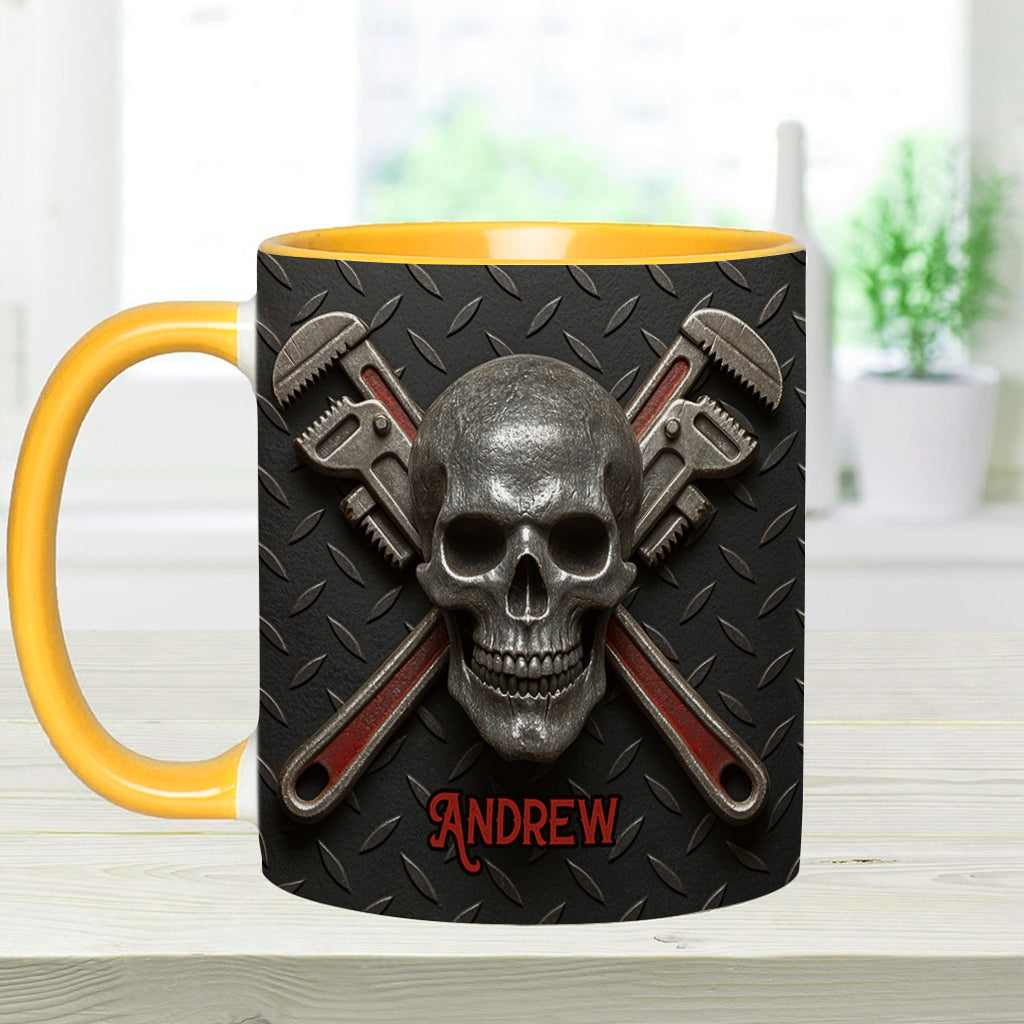 Cool Skeleton Plumber Gift - Personalized Plumber Accent Mug