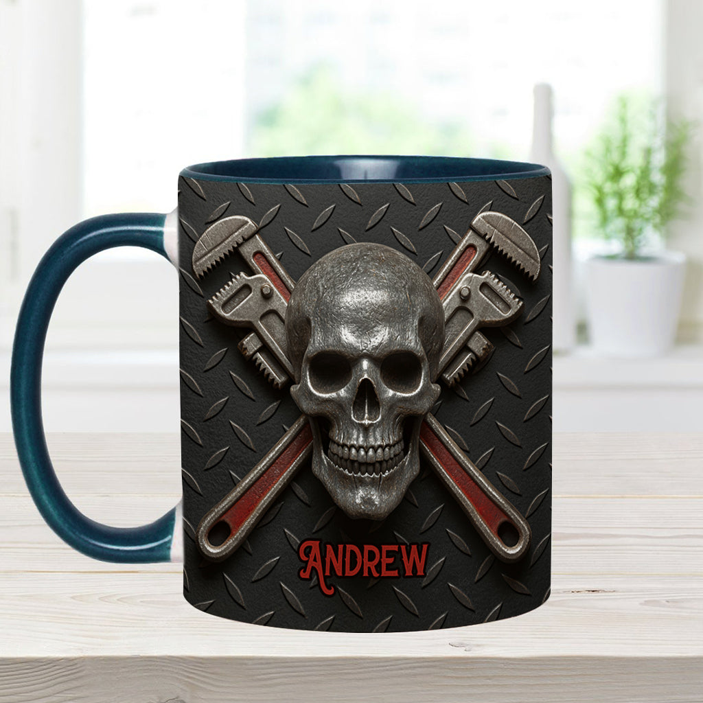 Cool Skeleton Plumber Gift - Personalized Plumber Accent Mug