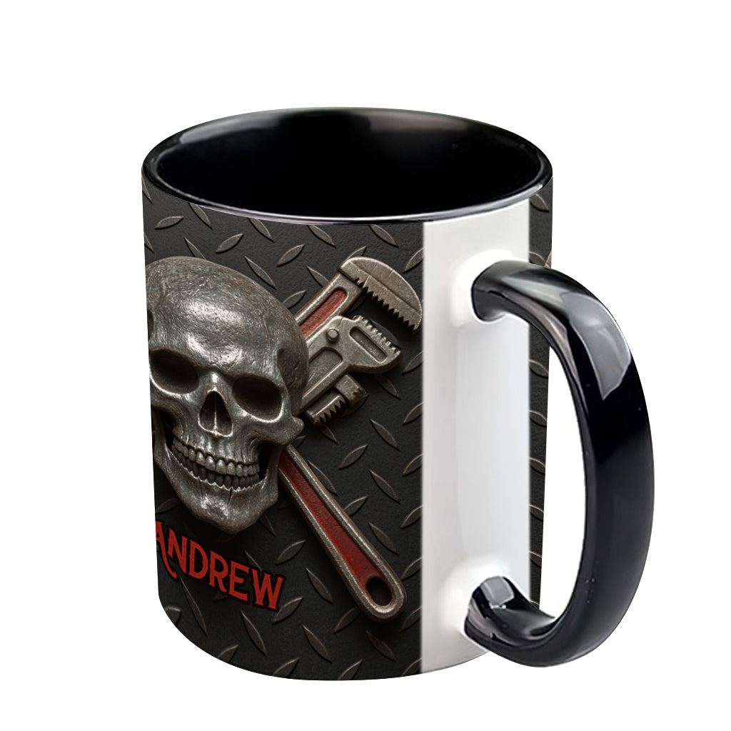 Cool Skeleton Plumber Gift - Personalized Plumber Accent Mug