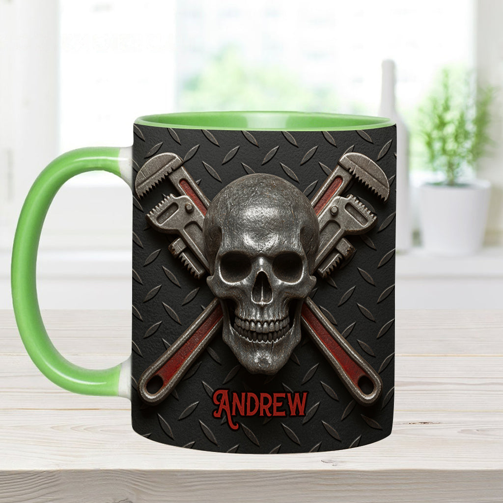 Cool Skeleton Plumber Gift - Personalized Plumber Accent Mug