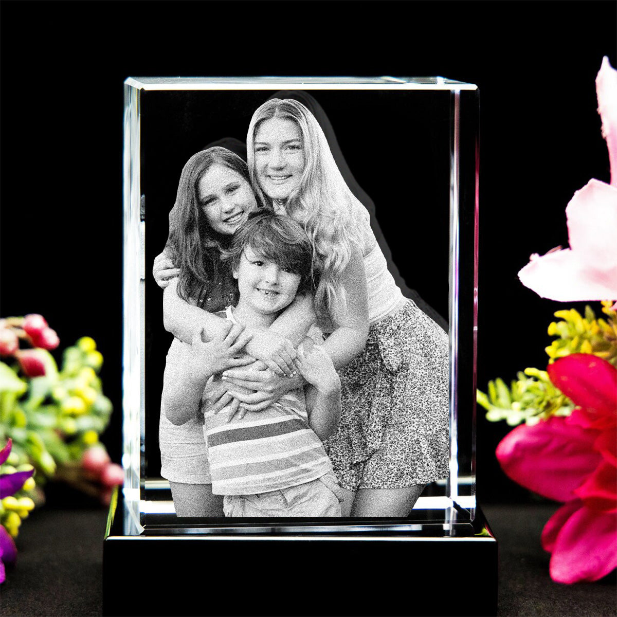 Custom Photo - Personalized Kid Laser Engraving 3D Cuboid Shaped Crystal Lamp