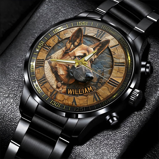 Montre-bracelet personnalisée pour chien Berger Allemand Courageux