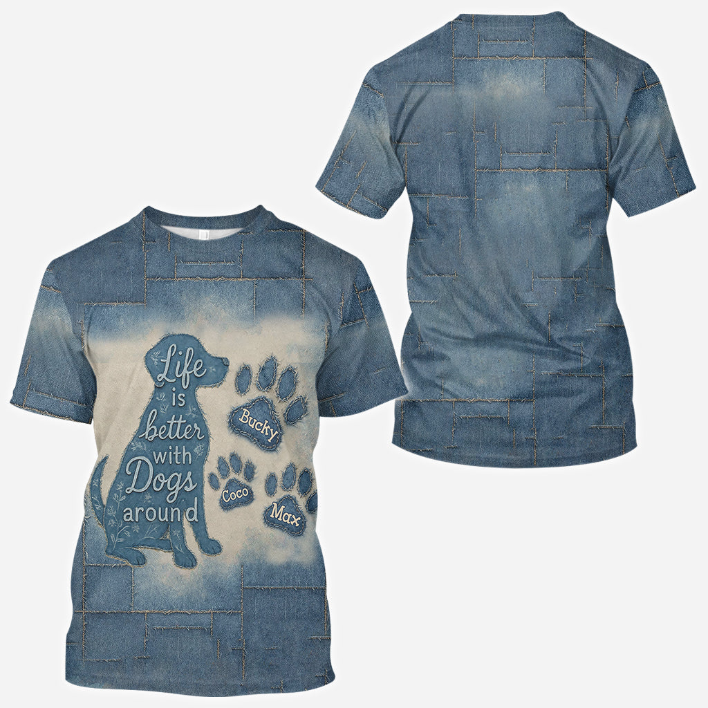 Life Is Better With Dogs - Personalized Dog All Over Shirt