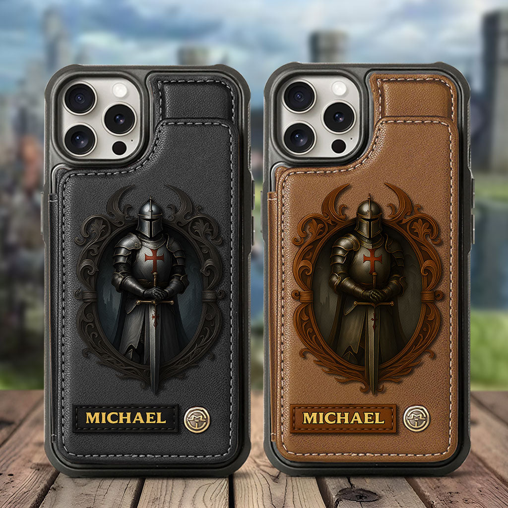 Étui portefeuille chrétien personnalisé Knight Of God -