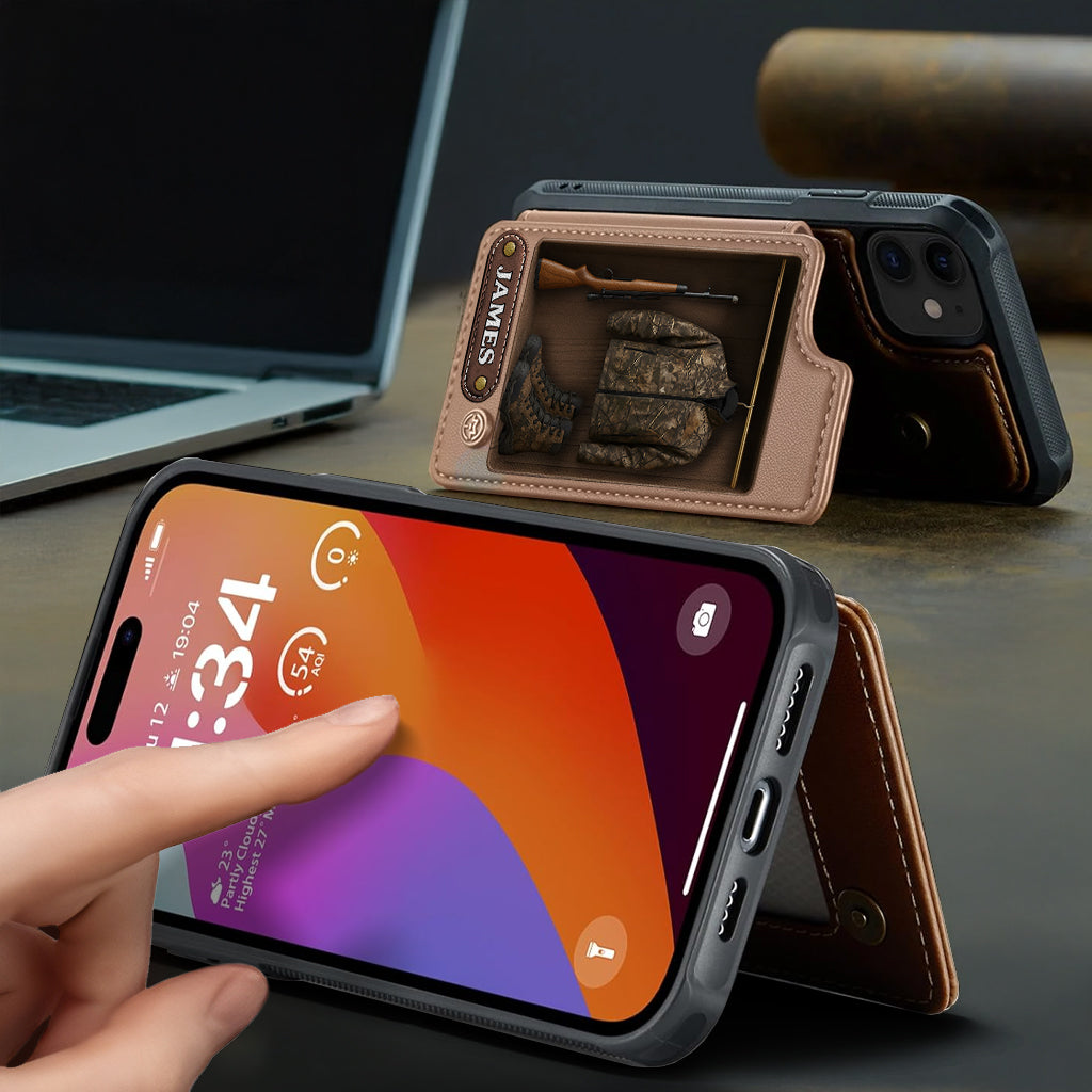 Passionné de chasse - Étui portefeuille personnalisé pour téléphone sur le thème de la chasse