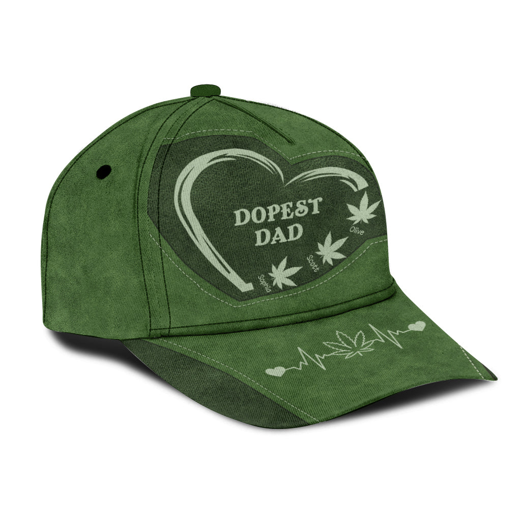Dopest Dad Ever - Personalized Weed Classic Cap