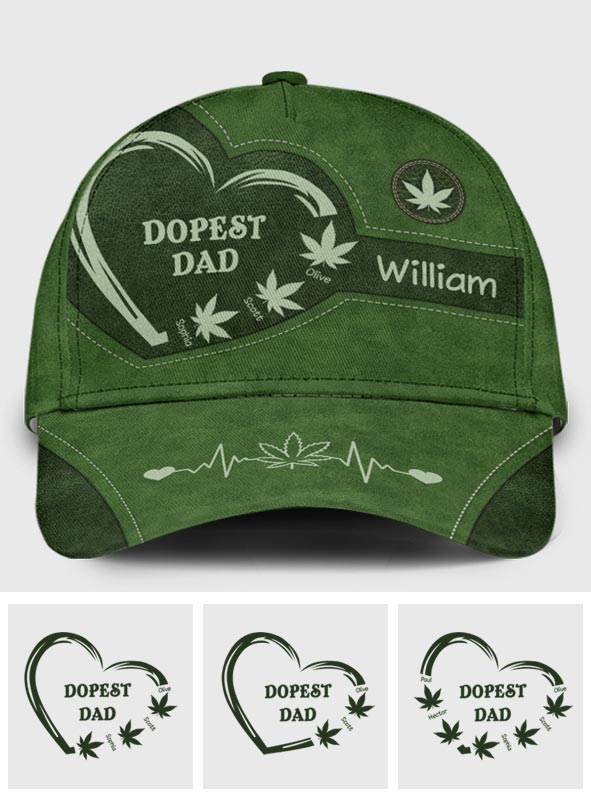 Dopest Dad Ever - Personalized Weed Classic Cap