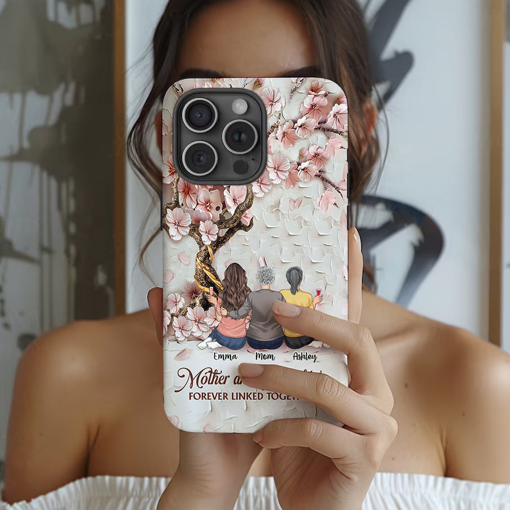 Mother And Daughters Forever Linked Together - Personalized Mother Full Print Phone Case