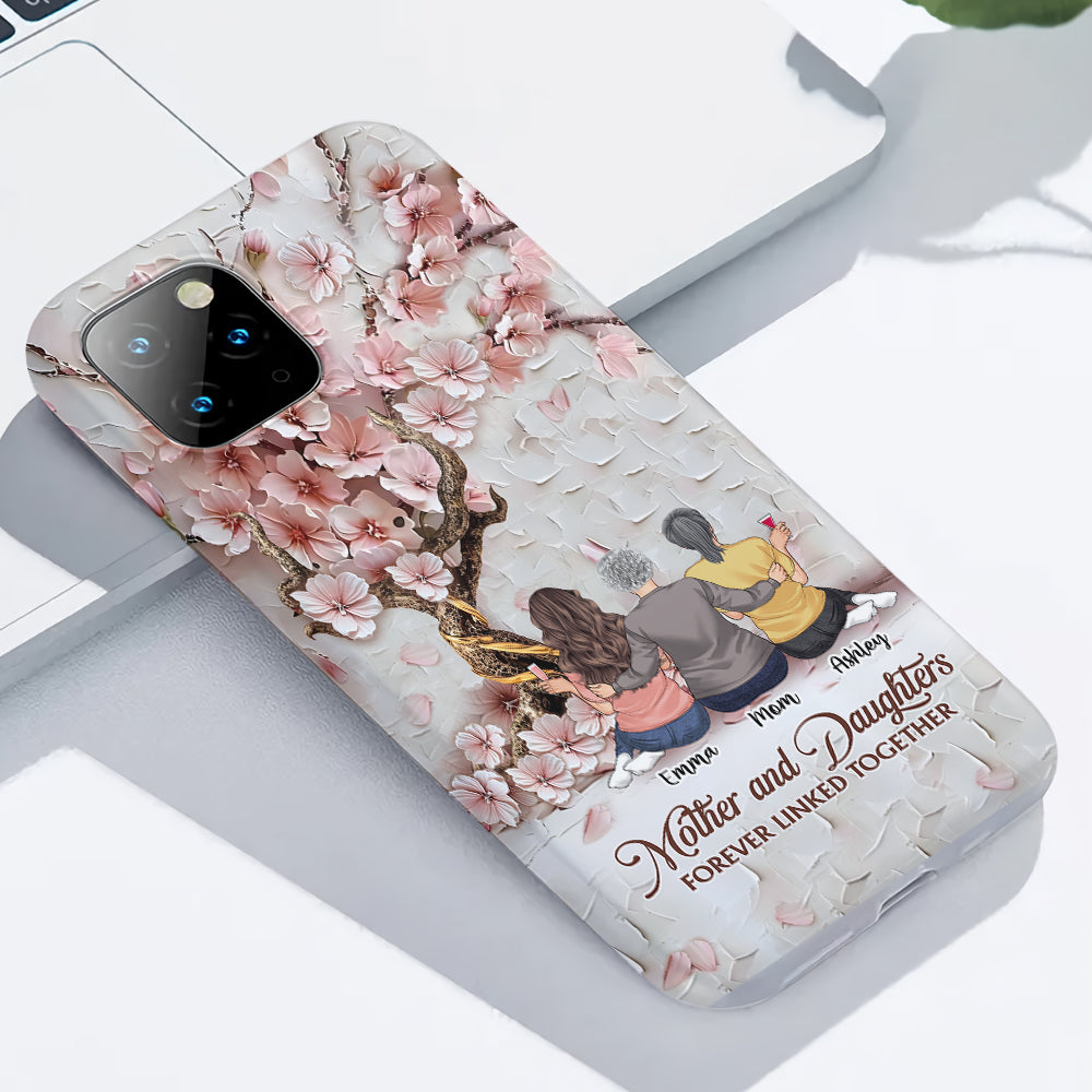 Mother And Daughters Forever Linked Together - Personalized Mother Full Print Phone Case