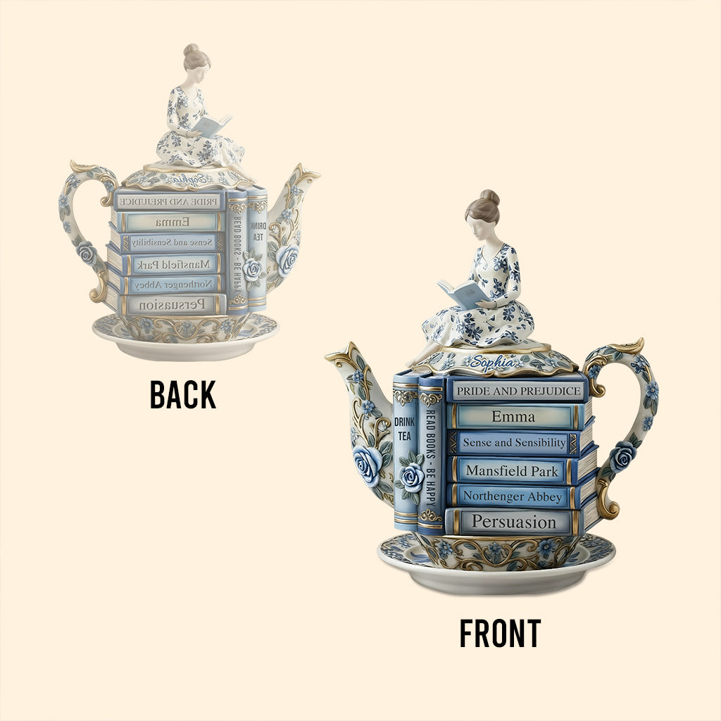 Book & Tea Loving Girl - Personalized Book Custom Shaped Acrylic Plaque