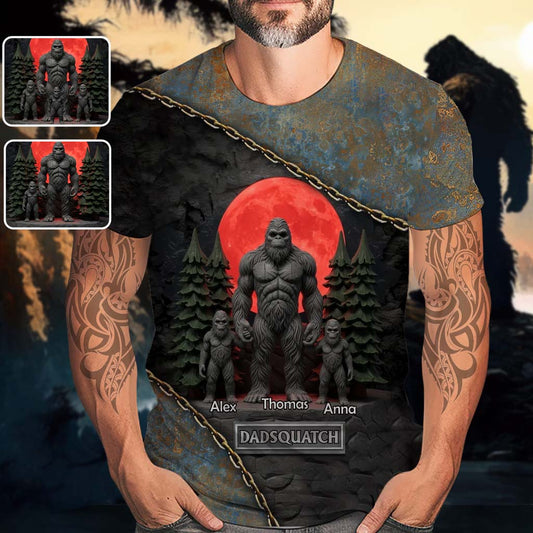 Like A Dad Just Way More Squatchy Gift For Dad, Grandpa - Personalized Father All Over Shirt