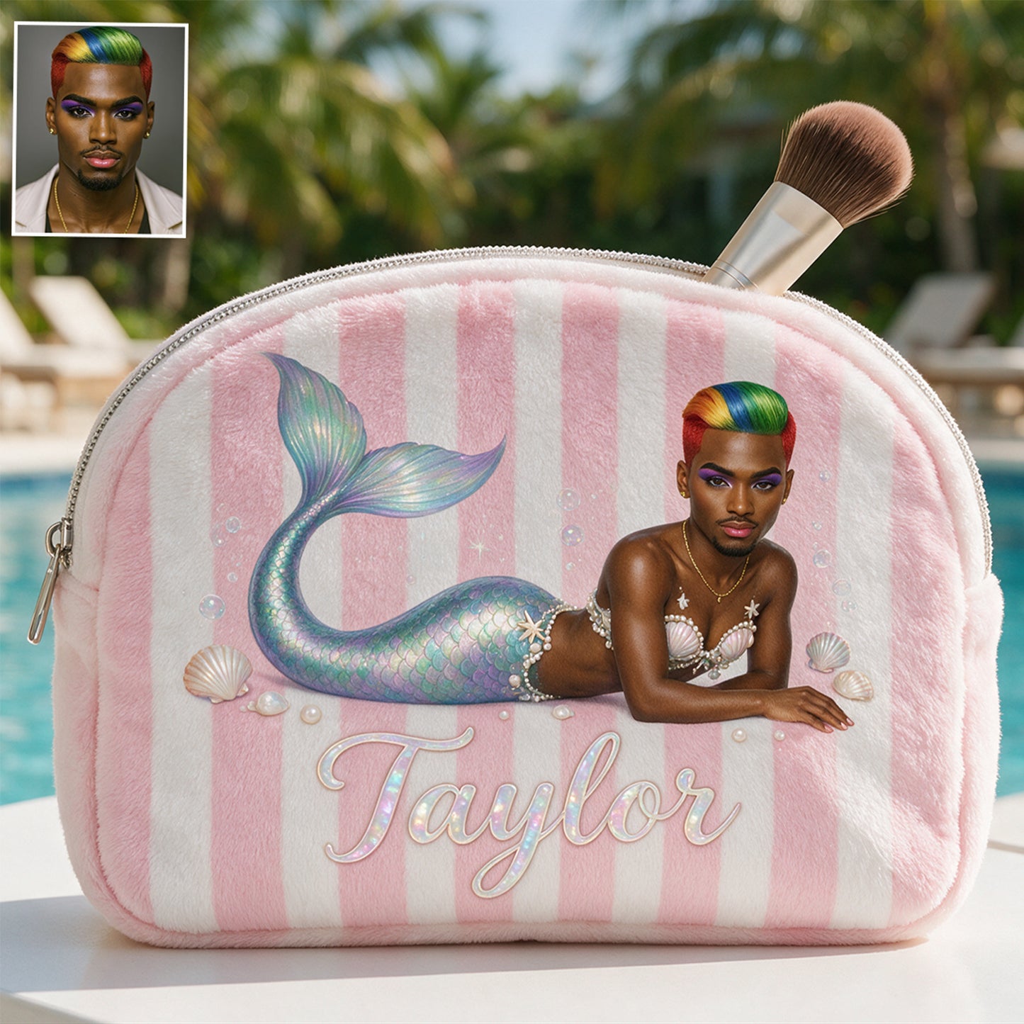 Makeup Bag Travel Pouch - Personalized Makeup Plush Pouch