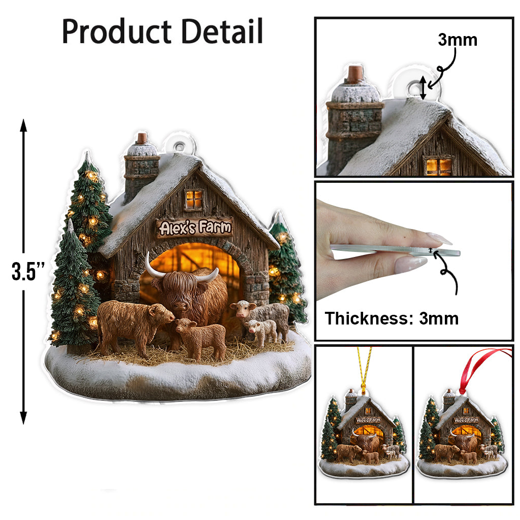 Adorables vaches des Highlands - Ornement personnalisé vache des Highlands