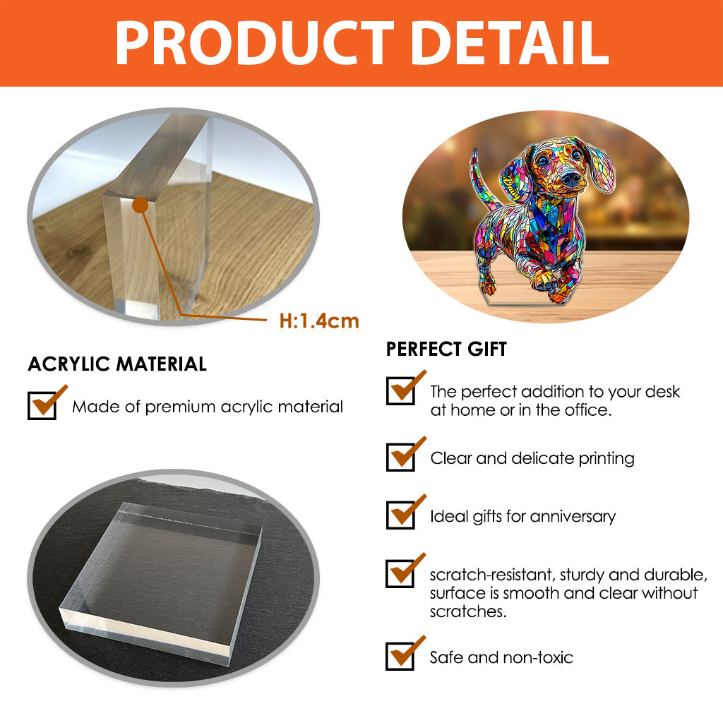 J'aime mon chien - Plaque acrylique personnalisée en forme de chien