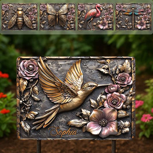 Et trouvez mon jardin d'âme - Cadeau de pendaison de crémaillère pour jardinier, décoration extérieure - Panneau métallique rectangulaire personnalisé sur le thème du jardinage
