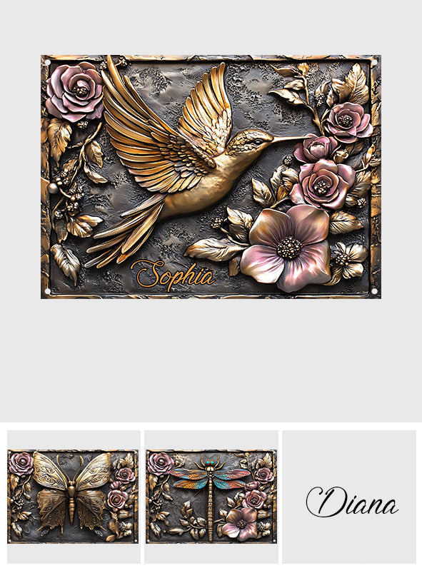 Et trouvez mon jardin d'âme - Cadeau de pendaison de crémaillère pour jardinier, décoration extérieure - Panneau métallique rectangulaire personnalisé sur le thème du jardinage