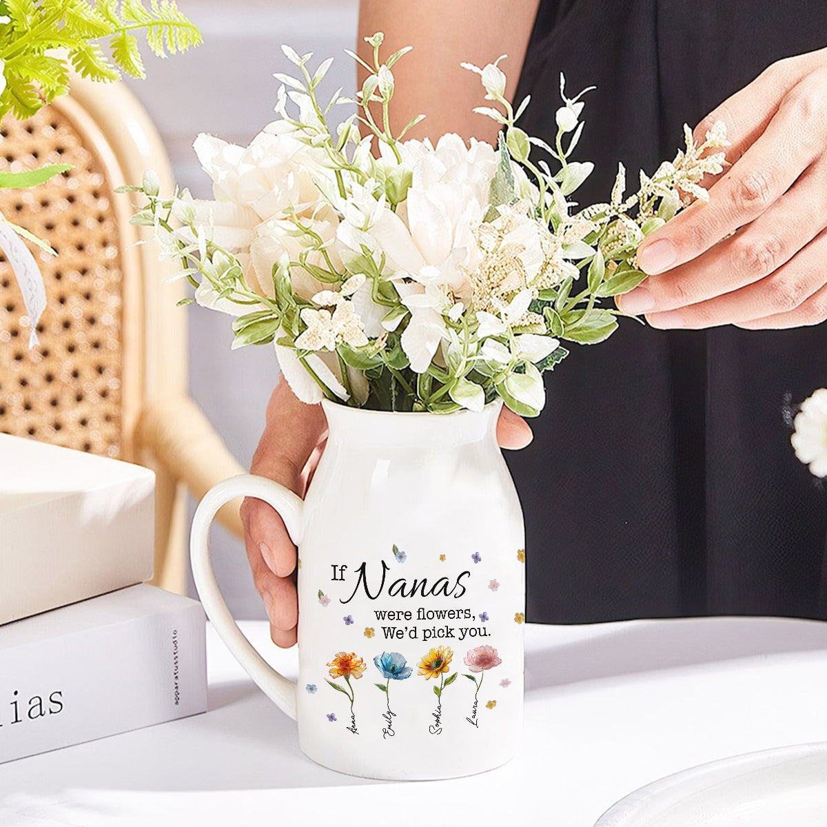 Si les mamies étaient des fleurs - Vase à fleurs en céramique personnalisé pour grand-mère