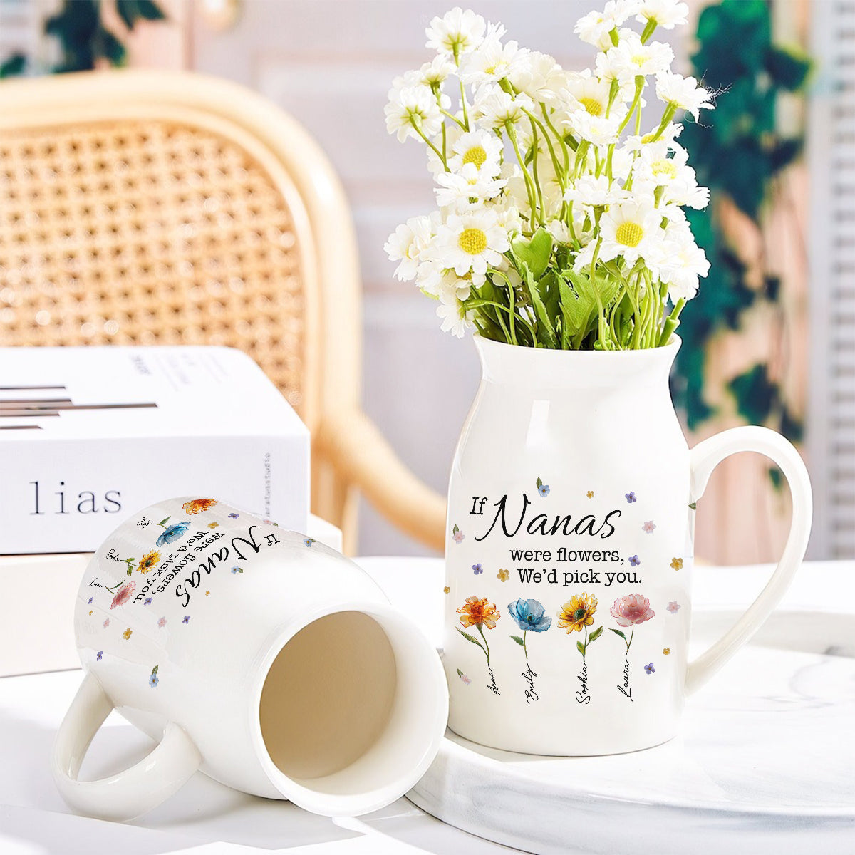 Si les mamies étaient des fleurs - Vase à fleurs en céramique personnalisé pour grand-mère