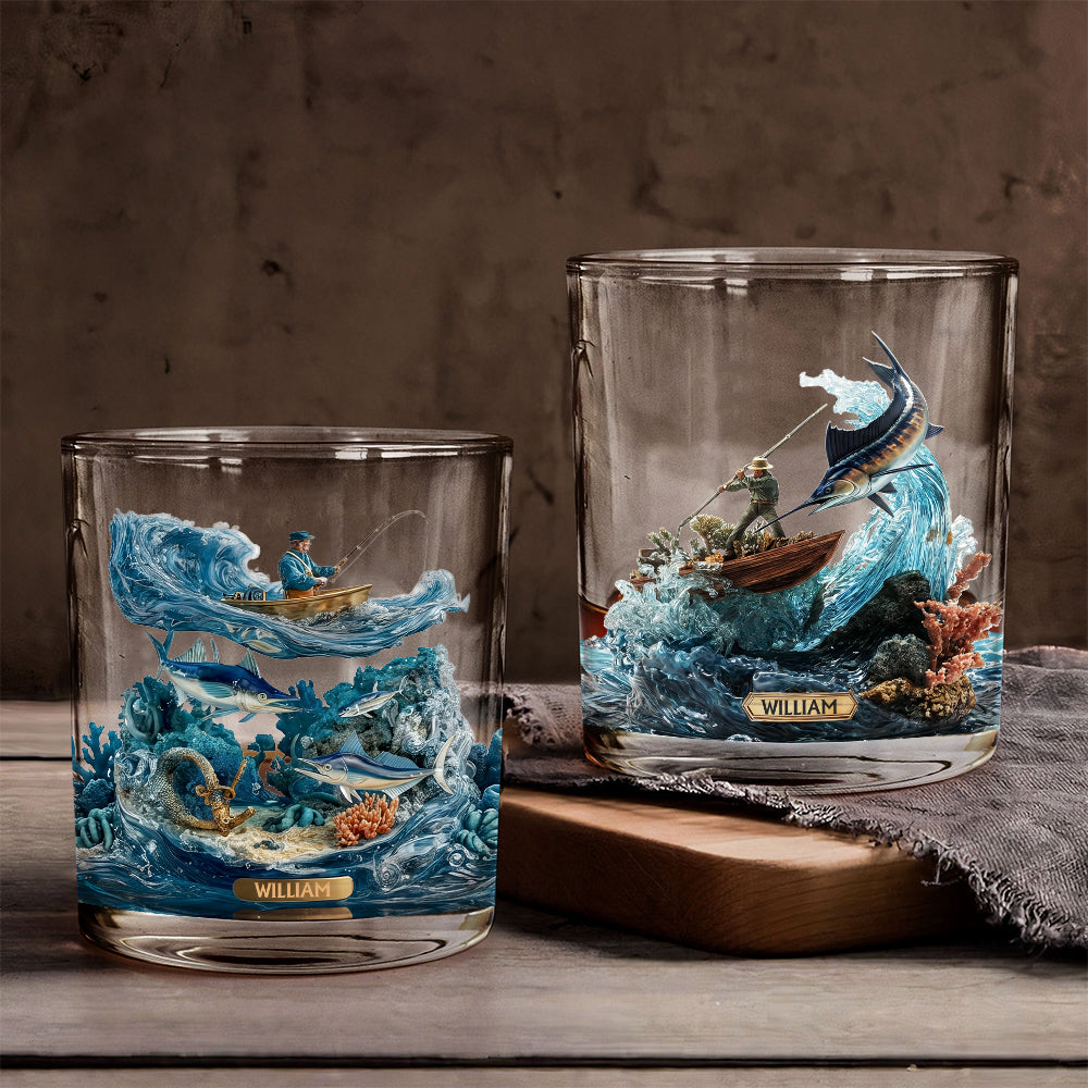 Tout peut vous tuer, alors choisissez quelque chose d'amusant - Verre à whisky personnalisé sur le thème de la pêche