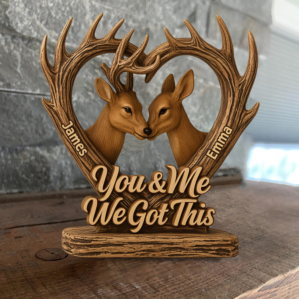 Toi et moi, on gère la chasse au cerf - Plaque en bois personnalisée sur mesure