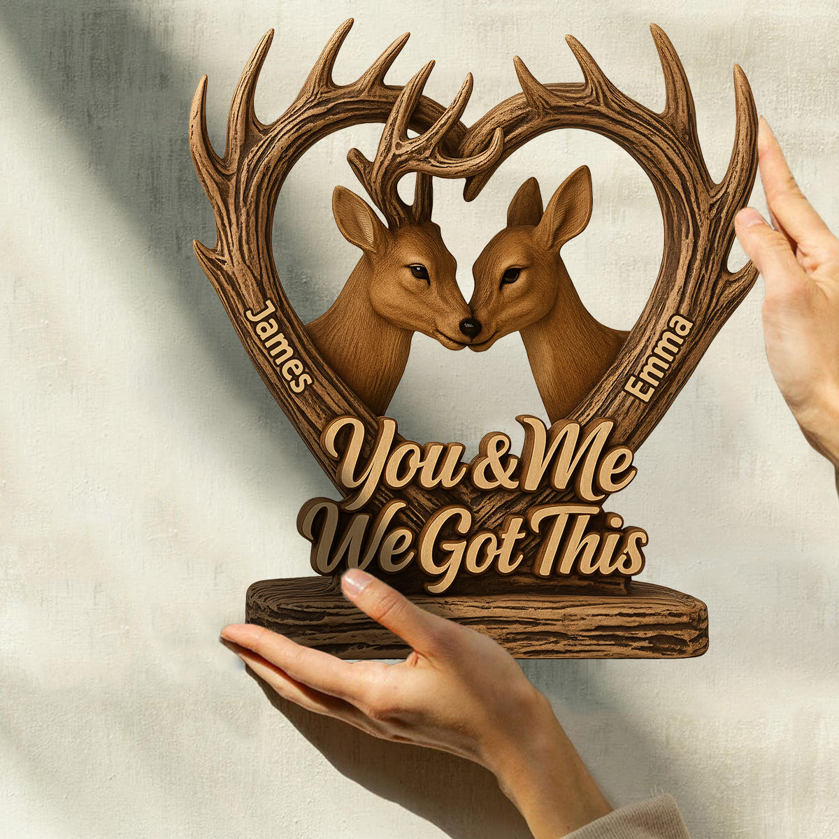 Toi et moi, on gère la chasse au cerf - Plaque en bois personnalisée sur mesure