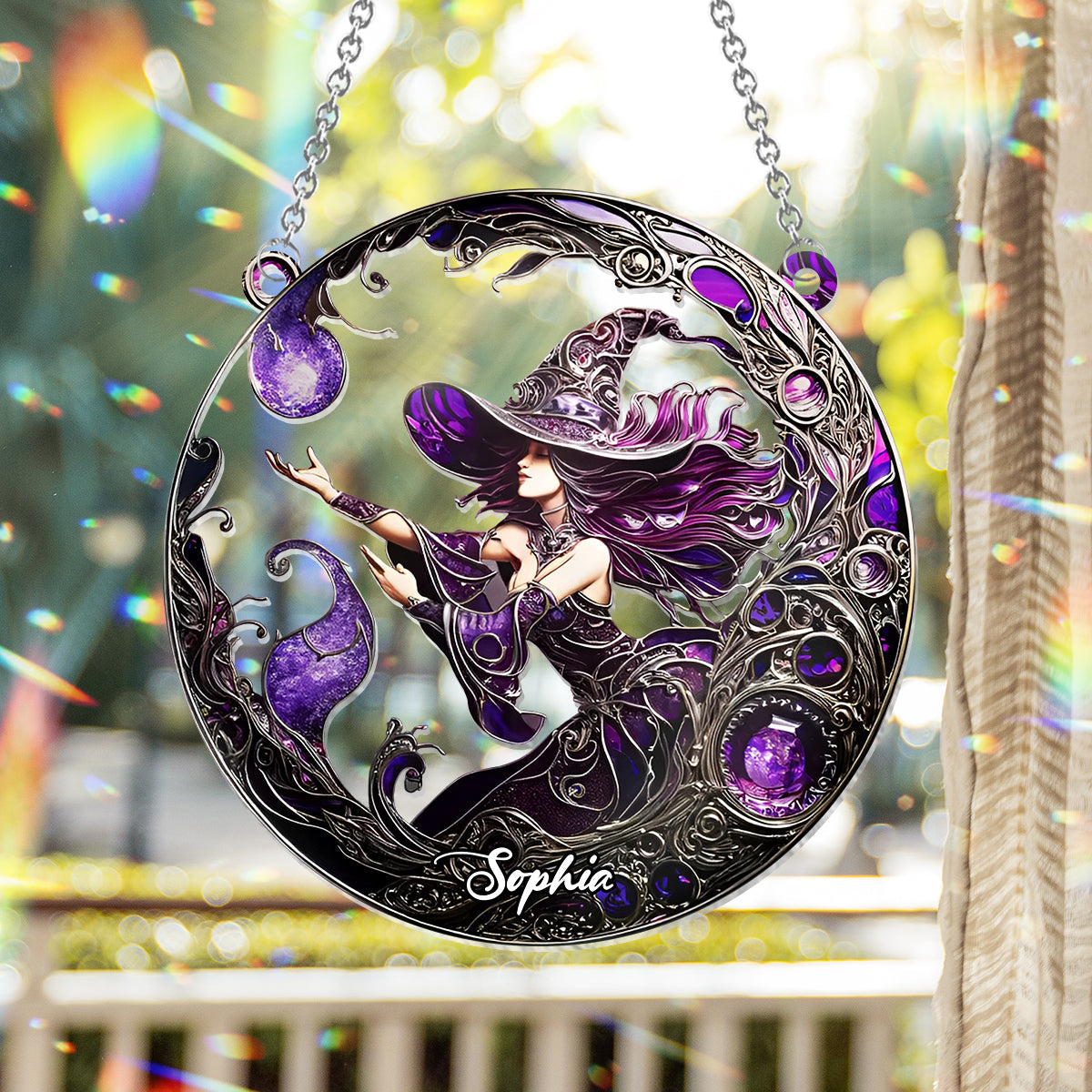 Beautiful Witch - Personalized Witch Window Hanging Suncatcher Ornament