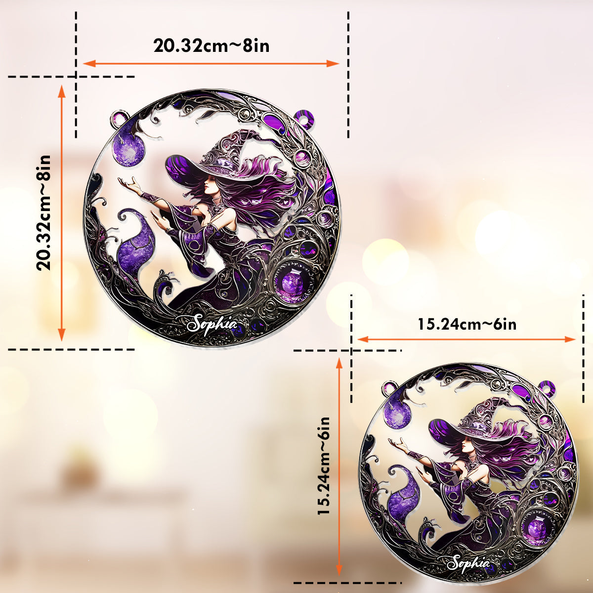 Beautiful Witch - Personalized Witch Window Hanging Suncatcher Ornament