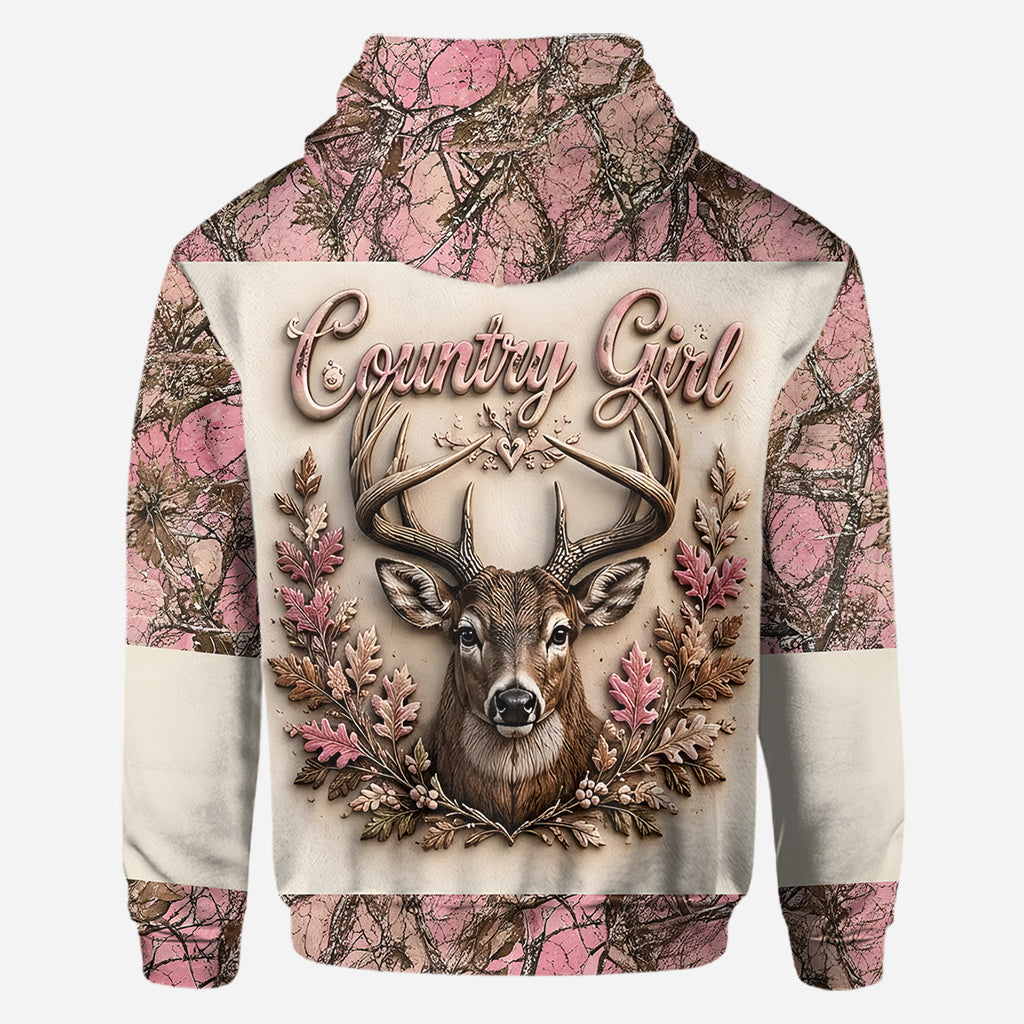 Country Girl - Personalized Hunting All Over Shirt