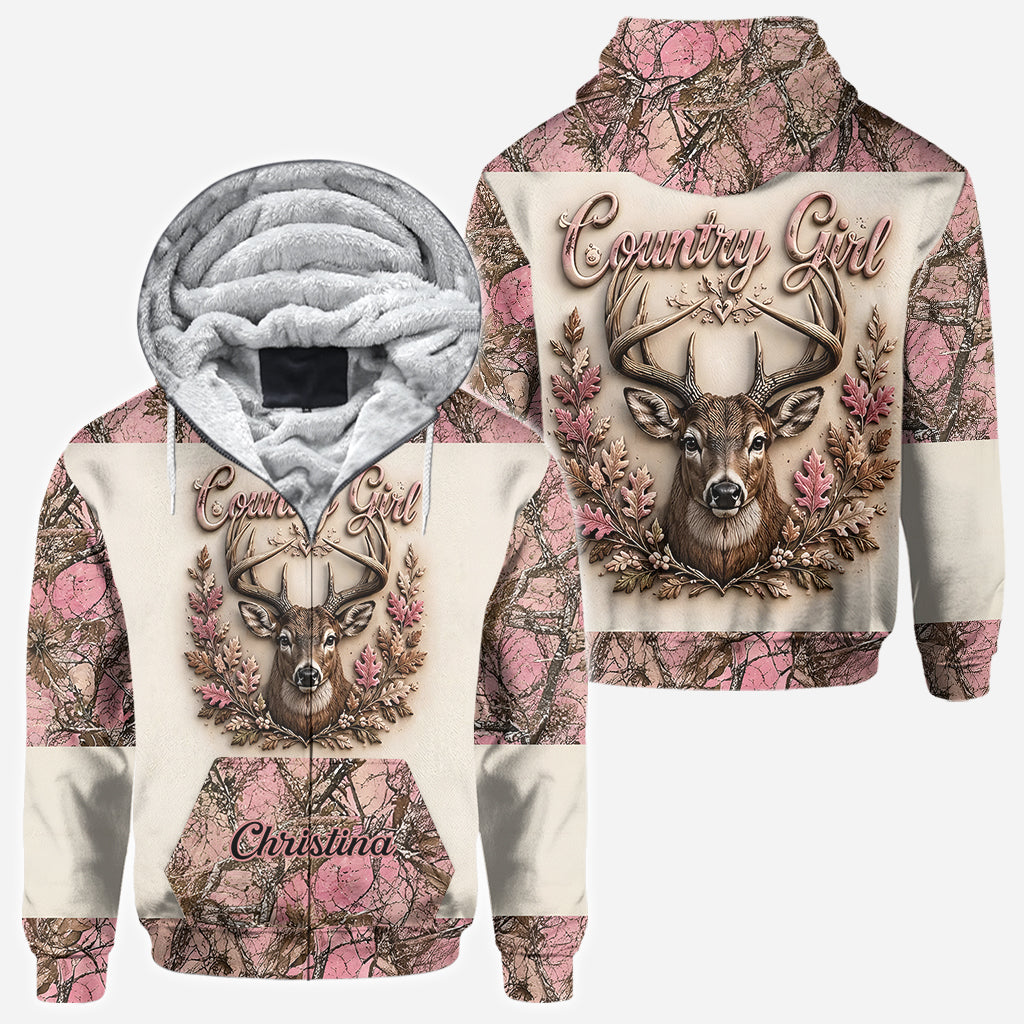 Country Girl - Personalized Hunting All Over Shirt