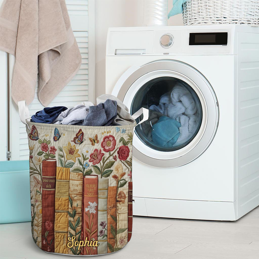 Fleurs de livres - Panier de rangement de livres personnalisé