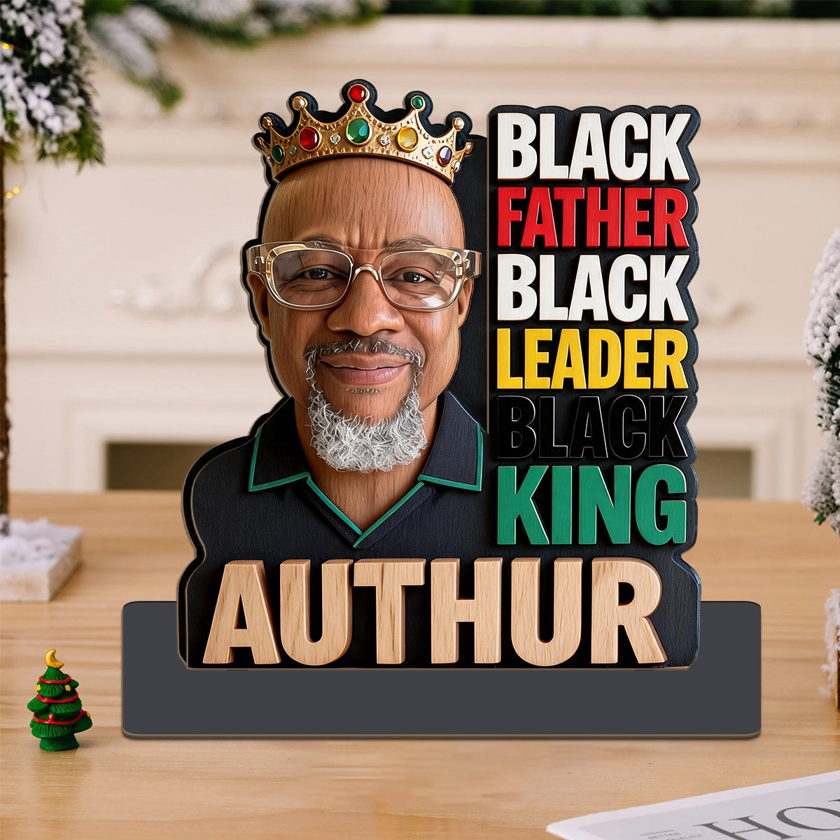 Cadeau Personnalisé Photo Légende Pour Papa/Papi - Personnalisé 2 Couches Grand Autonome