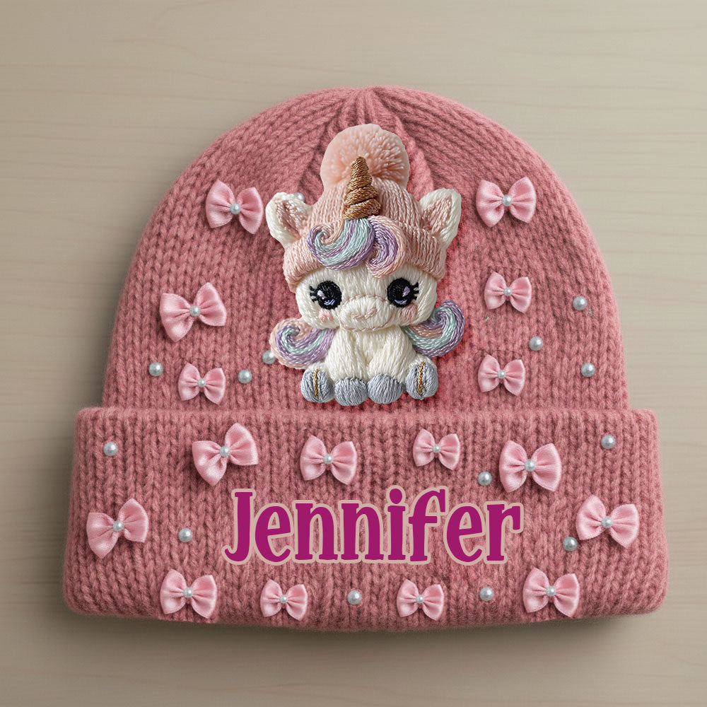 Adorable licorne - Bonnet enfant personnalisé