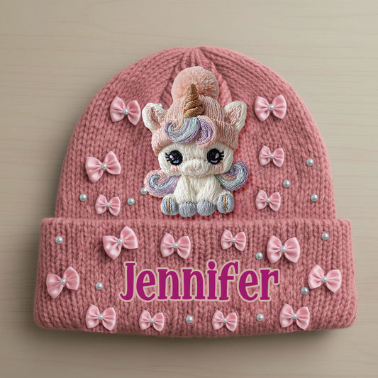 Adorable licorne - Bonnet enfant personnalisé