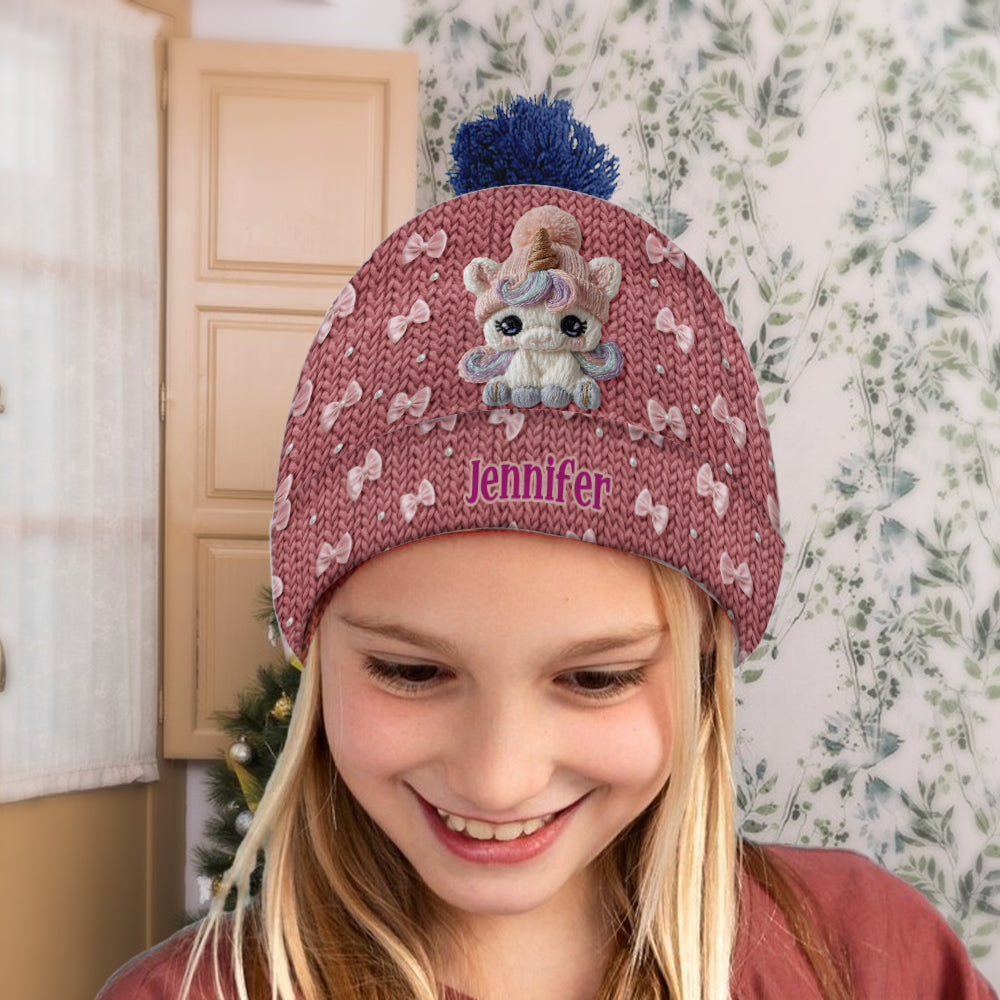 Adorable licorne - Bonnet enfant personnalisé