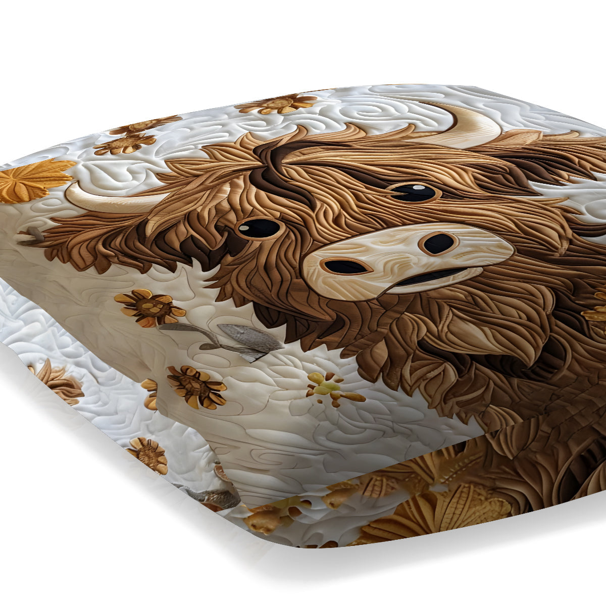 Coussin décoratif vache des Highlands duveteuse