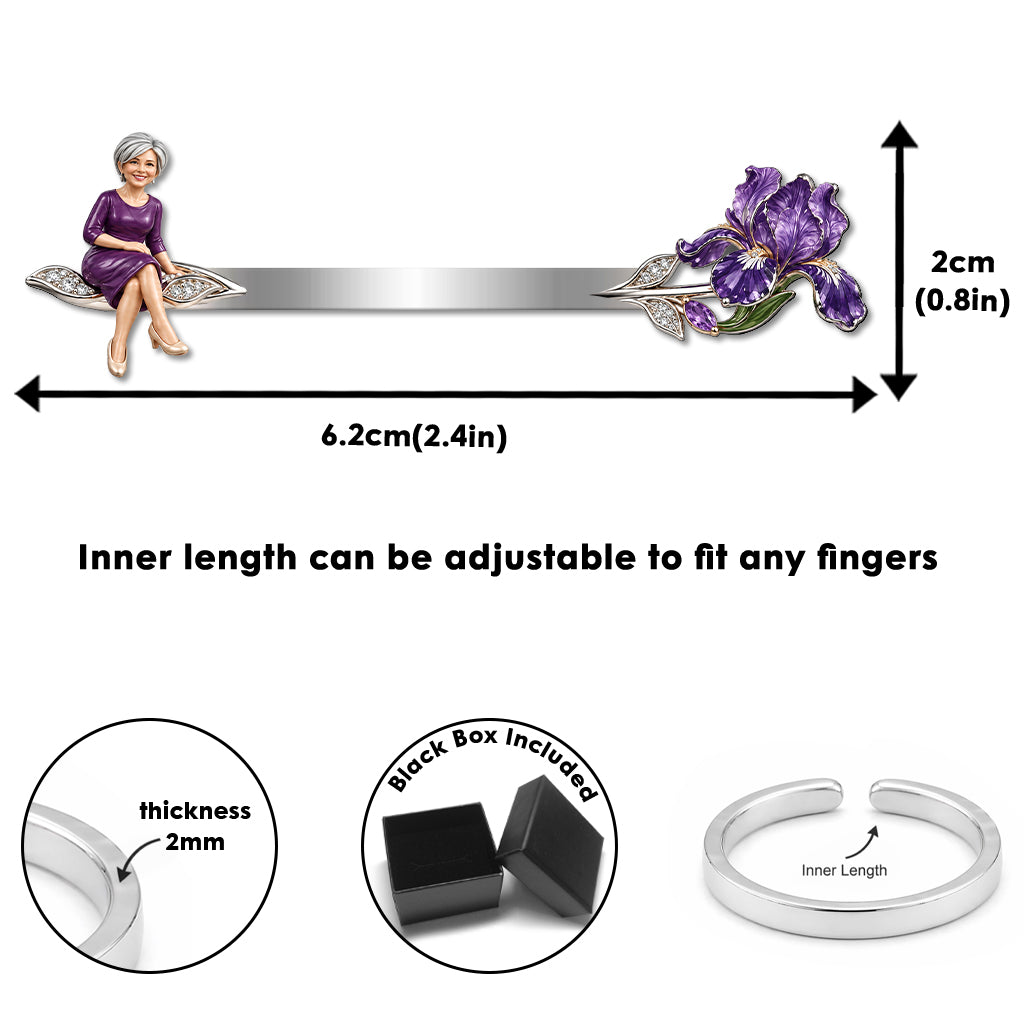 Custom Your Favorite Flower - Personalized Self Love Adjustable Shaped Ring