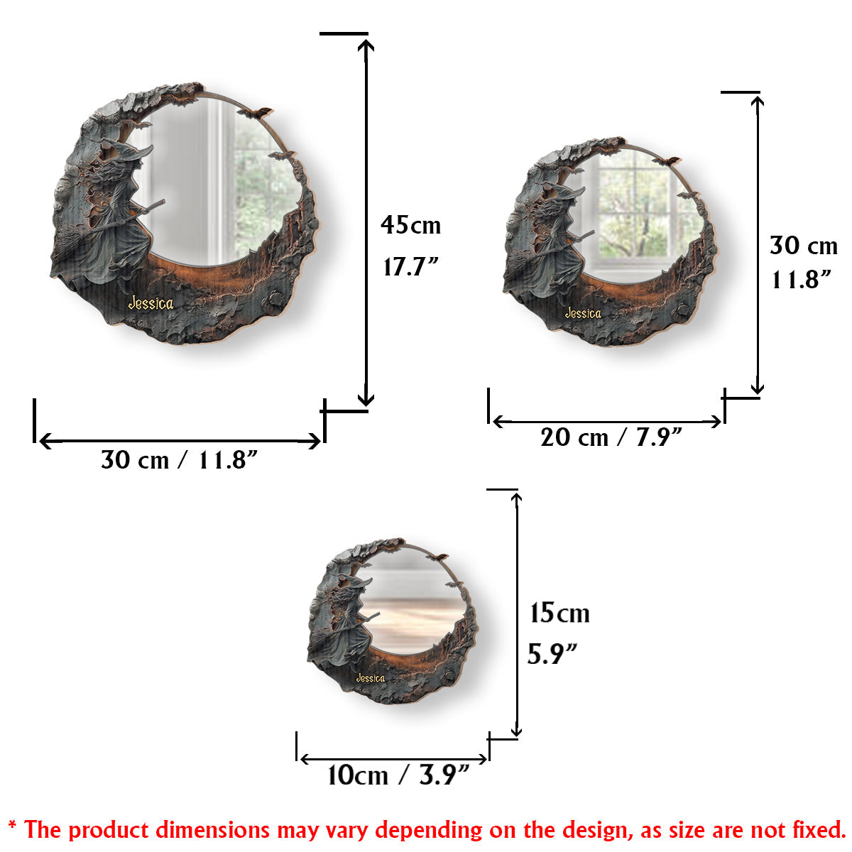 La sorcière est là - Miroir mural personnalisé sorcière