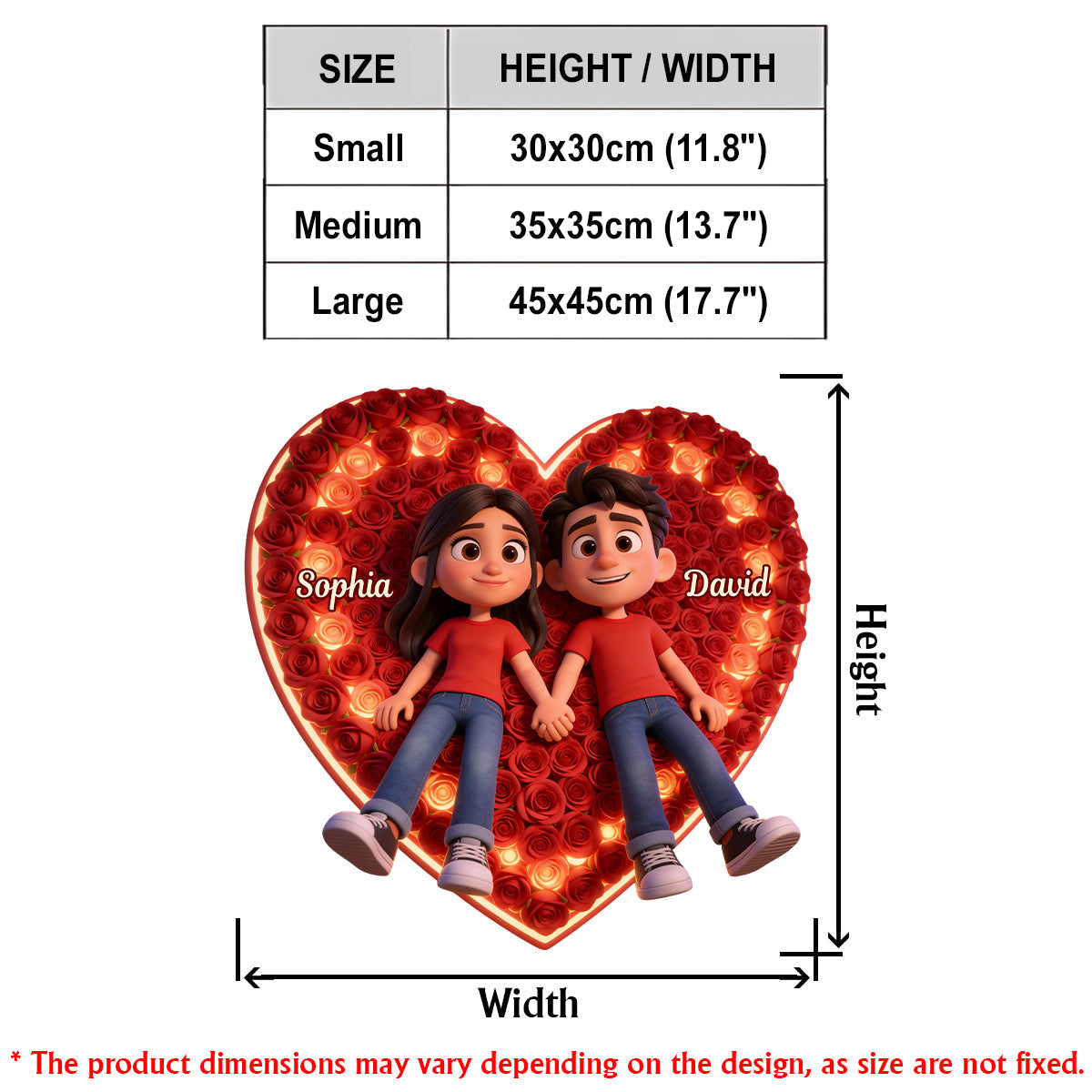 Cadeau idéal pour un couple - Panneau lumineux LED personnalisé pour couple - Photo parfaite